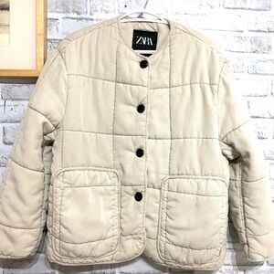 Zara tan quilted jacket